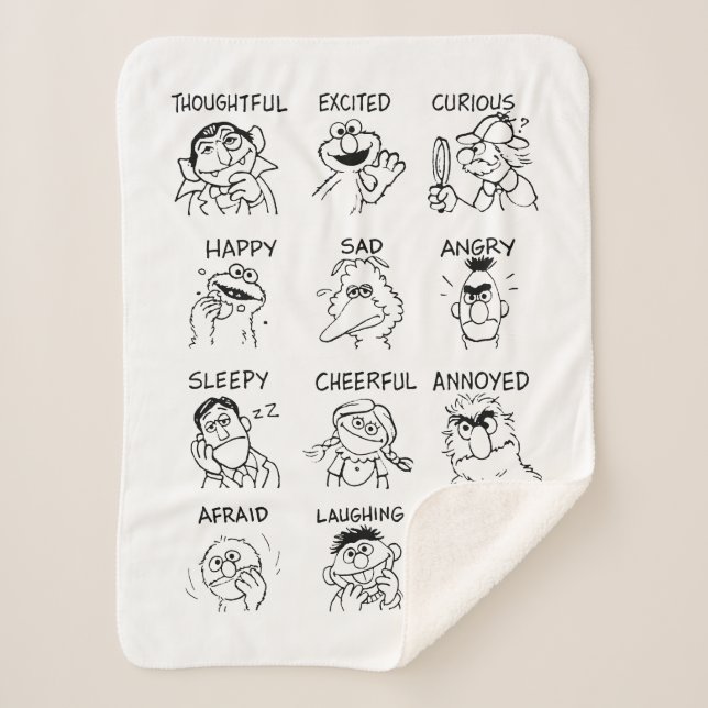 Manta Sherpa Barrio Sésamo | Emociones y sentimientos (Anverso)