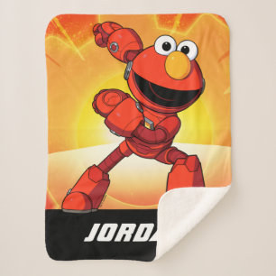 Manta Sherpa Barrio Sésamo Mecha Builders Elmo Añadir nombr