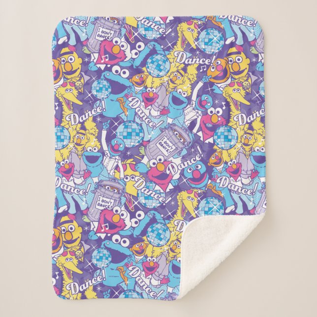 Manta Sherpa Barrio Sésamo | Modelo de danza Groovy (Anverso)