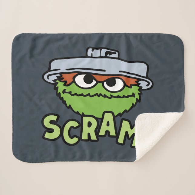 Manta Sherpa Barrio Sésamo | Oscar el Grouch Scram! (Anverso (horizontal))