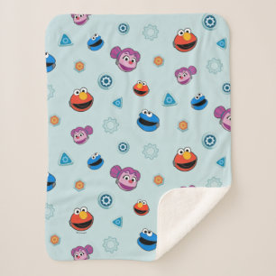 Manta Sherpa Barrio Sésamo Rostros de los edificios de Mecha