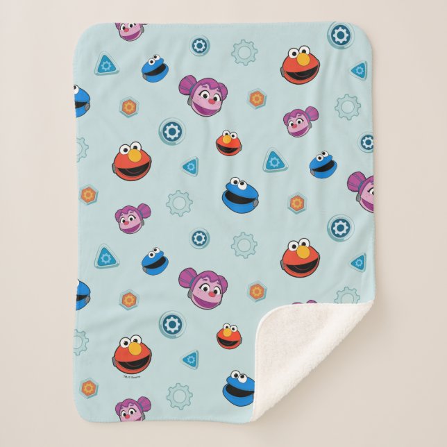 Manta Sherpa Barrio Sésamo | Rostros de los edificios de Mecha  (Anverso)