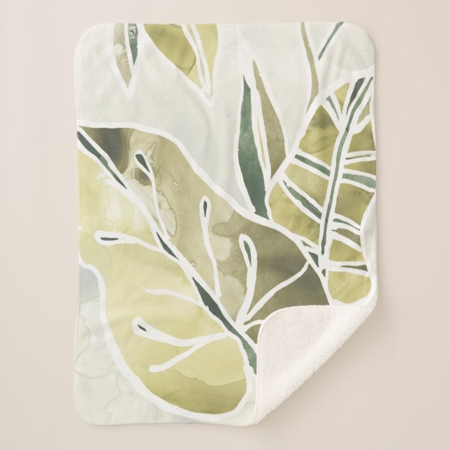 Manta Sherpa Batik Leaves (Anverso)