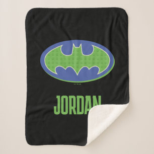 Manta Sherpa Batman   Símbolo morado y verde