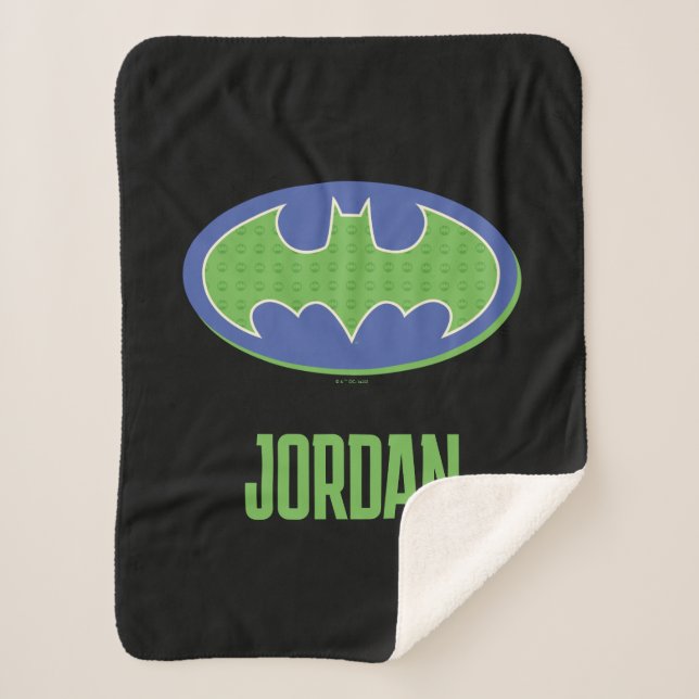 Manta Sherpa Batman | Símbolo morado y verde (Anverso)