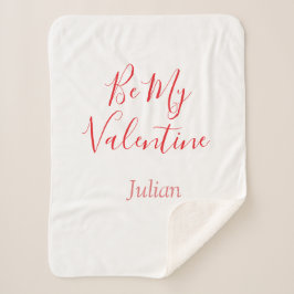 Manta Sherpa Be my valentine red name elegant love couple 