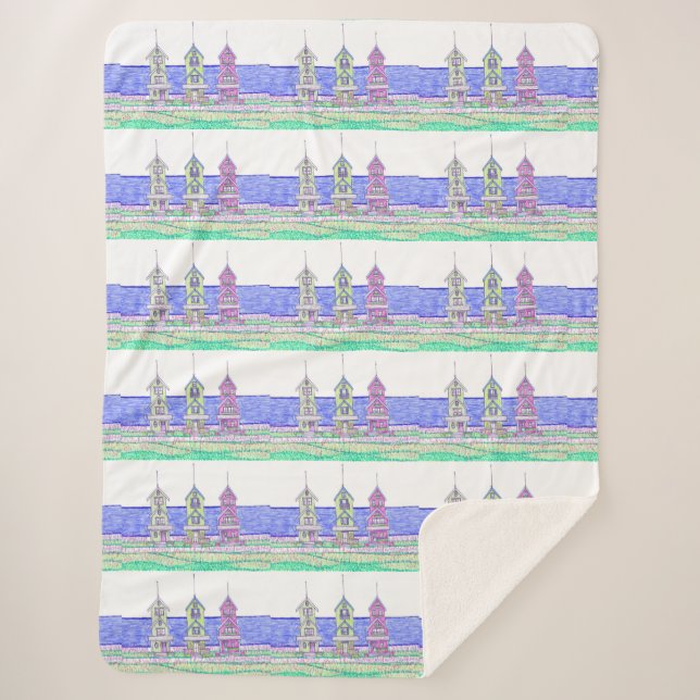 Manta Sherpa Beach Shack Sherpa Blanket (Anverso)