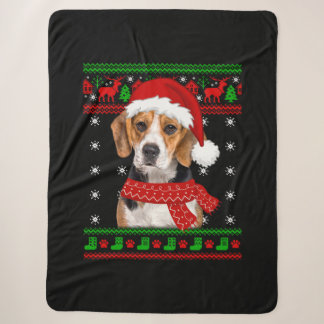 Manta Sherpa Beagle Dog Navidades suéteres feos Perros Perros