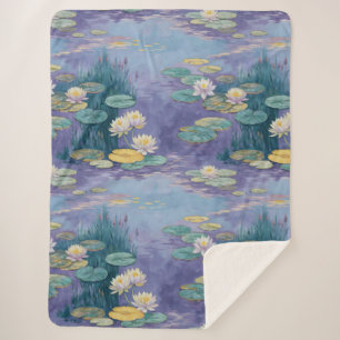Manta Sherpa Beautiful Water Lilies Monet Art