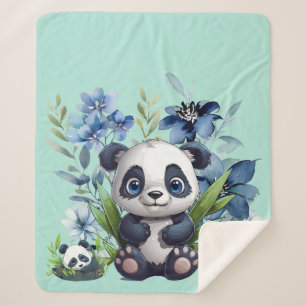 Manta Sherpa Bebé Cute Panda
