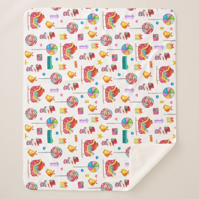 Manta Sherpa Bebé ducha recién nacido regalo envoltura caramelo (Anverso)