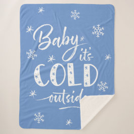 Manta Sherpa Bebé está frío fuera del azul