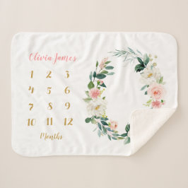 Manta Sherpa Bebé floral cuta hito bebé mensual bebé