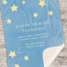 Bebé Niño Blue Watercolor Whimsical Cute Stars