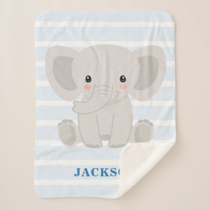 Manta Sherpa Bebé personalizado elefante lindo