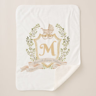 Manta Sherpa Bebé Porte Monograma "M" Nursera