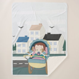 Manta Sherpa Bebé y palomas