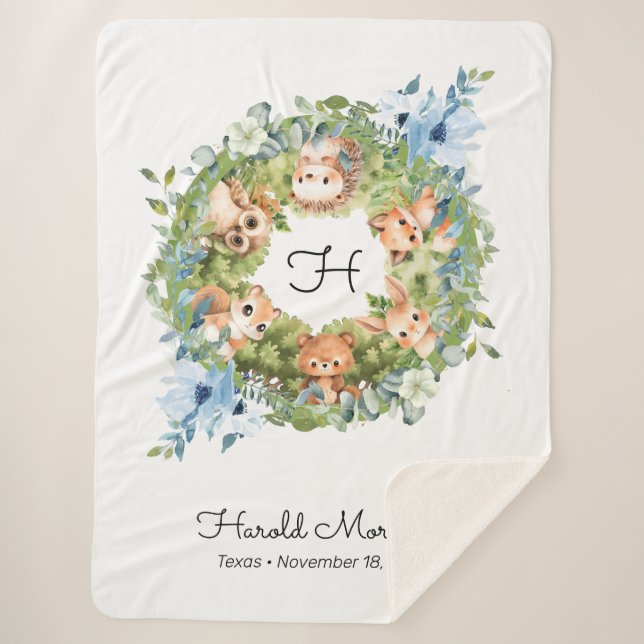 Manta Sherpa Bebés de animales elegante niño pequeño (Anverso)