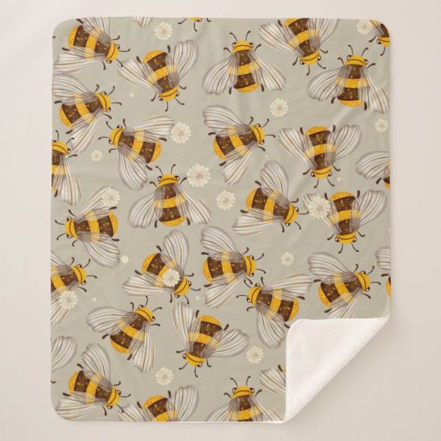 Manta Sherpa Bee Big. Dibujo digital (Anverso)