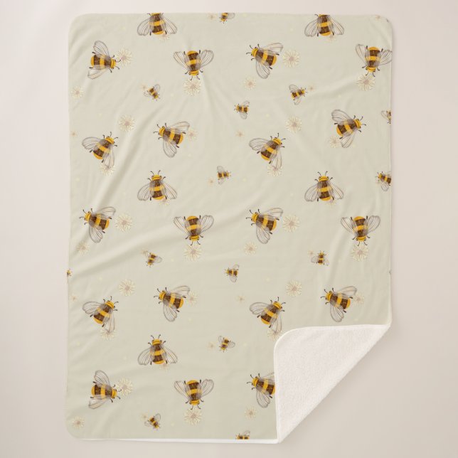 Manta Sherpa Bee Blanket (Anverso)