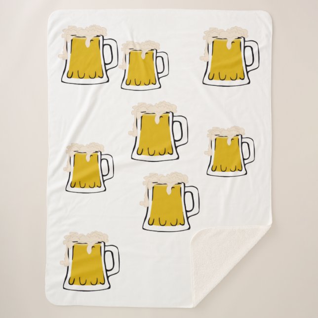 Manta Sherpa Beer Mug Fleece Blanket (Anverso)