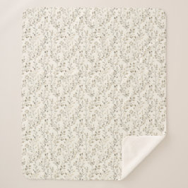 Manta Sherpa Beige Crema Gris Marrón Hojas Botánicas Neutro 
