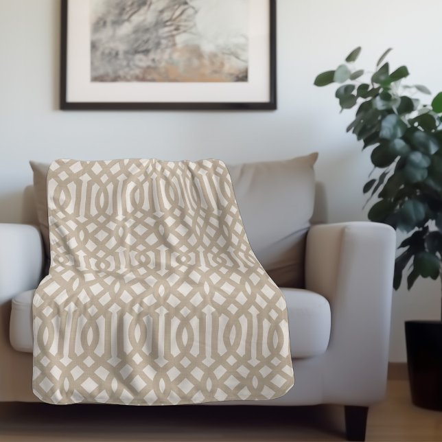 Manta Sherpa Beige e Ivory Trellis | Casa de campo moderna (Subido por el creador)
