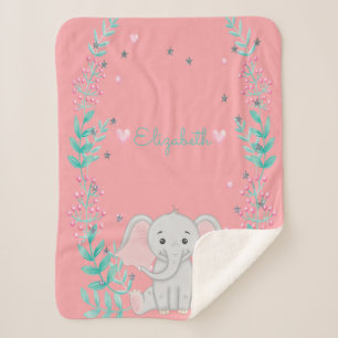 Manta Sherpa Bello bebé elefante