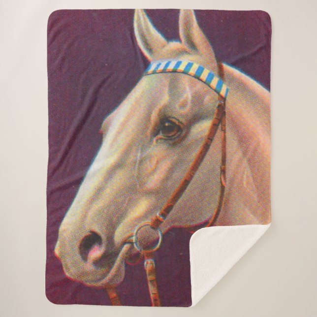 Manta Sherpa bello caballo blanco (Anverso)