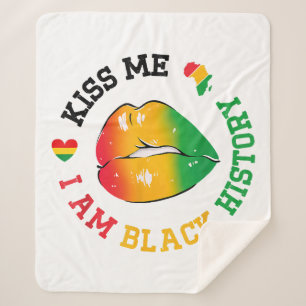 Manta Sherpa Bésame soy el mes de la historia negra afroamerica