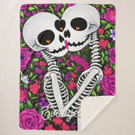 Manta Sherpa Besando crúpulos en un bosque acuarela