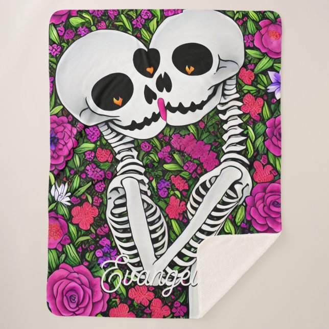 Manta Sherpa Besando crúpulos en un bosque acuarela (Anverso)