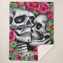 Besando esqueletos florales en un jardín gótico