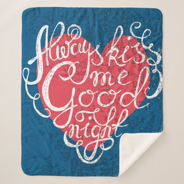 Manta Sherpa Béseme siempre buenas noches (Anverso)