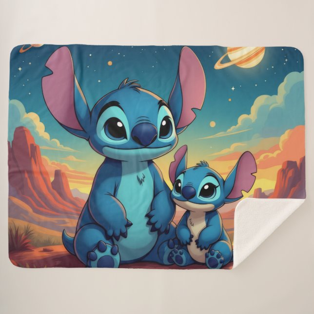 Manta Sherpa Beste Freunde fürs Leben – Lilo & Stitch   (Anverso (horizontal))