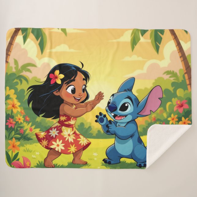 Manta Sherpa Beste Freunde fürs Leben – Lilo & Stitch   (Anverso (horizontal))