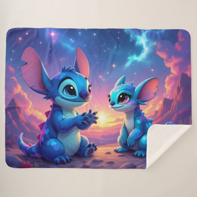 Manta Sherpa Beste Freunde fürs Leben – Lilo & Stitch   (Anverso (horizontal))