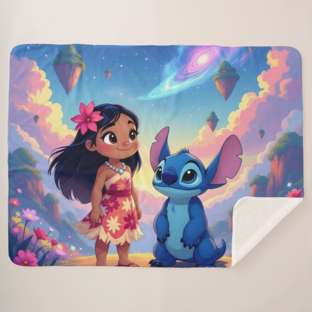 Manta Sherpa Beste Freunde fürs Leben – Lilo & Stitch   (Anverso (horizontal))