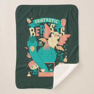 Manta Sherpa Bestias Fantásticas personalizados Con Newt Scaman