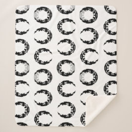 Manta Sherpa Bewitando la silueta de luna de negro