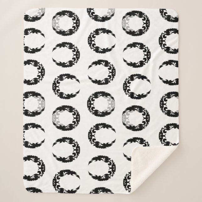 Manta Sherpa Bewitando la silueta de luna de negro (Anverso)