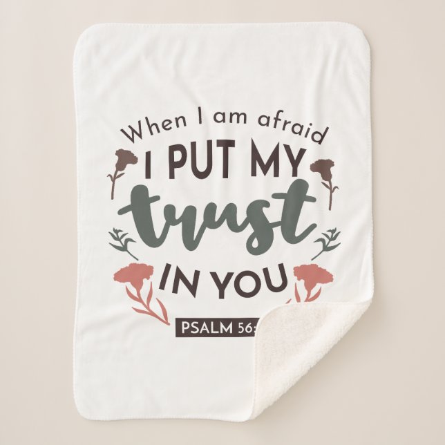 Manta Sherpa Biblia floral contra arte 'Puse mi confianza en ti (Anverso)