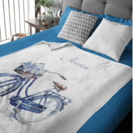 Manta Sherpa Bicicleta en el personalizable azul Delft