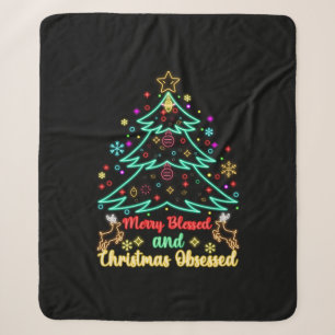 Manta Sherpa Bienaventurada Y Navidades Obsesionados