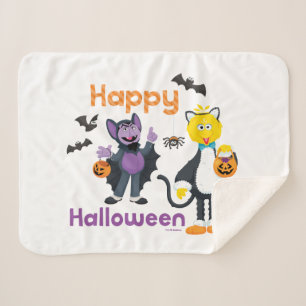 Manta Sherpa Big Bird and Count   Feliz Halloween