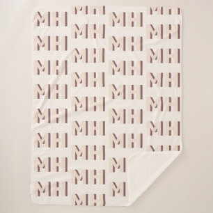 Manta Sherpa Big Initials Shadow Font Modern Monograma Neutral