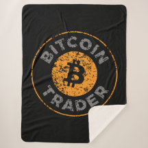 Bitcoin Trader Grunge Text Circle contorno Negro