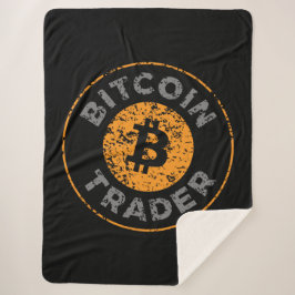 Manta Sherpa Bitcoin Trader Grunge Text Circle contorno Negro