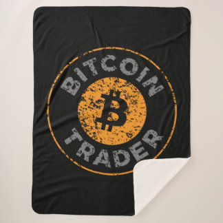 Manta Sherpa Bitcoin Trader Grunge Text Circle contorno Negro