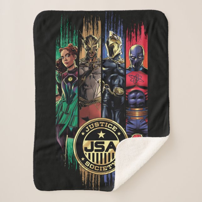 Manta Sherpa Black Adam Justice Society Heroes In Stripes (Anverso)